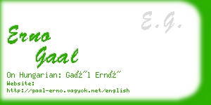 erno gaal business card